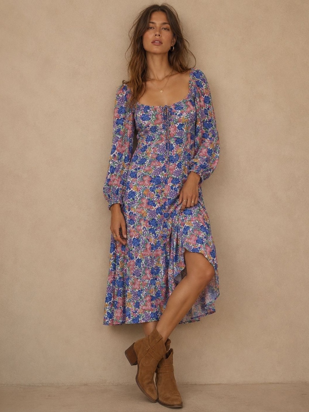 Faithfull The Brand Floral Smocked Midi Dress – Size M (US 6 / AUS 10)